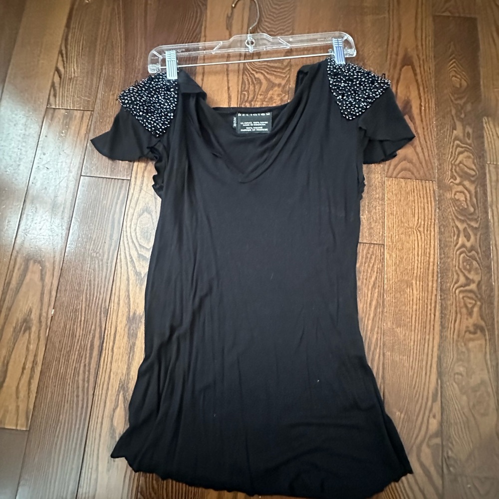 Religion Black  beaded top